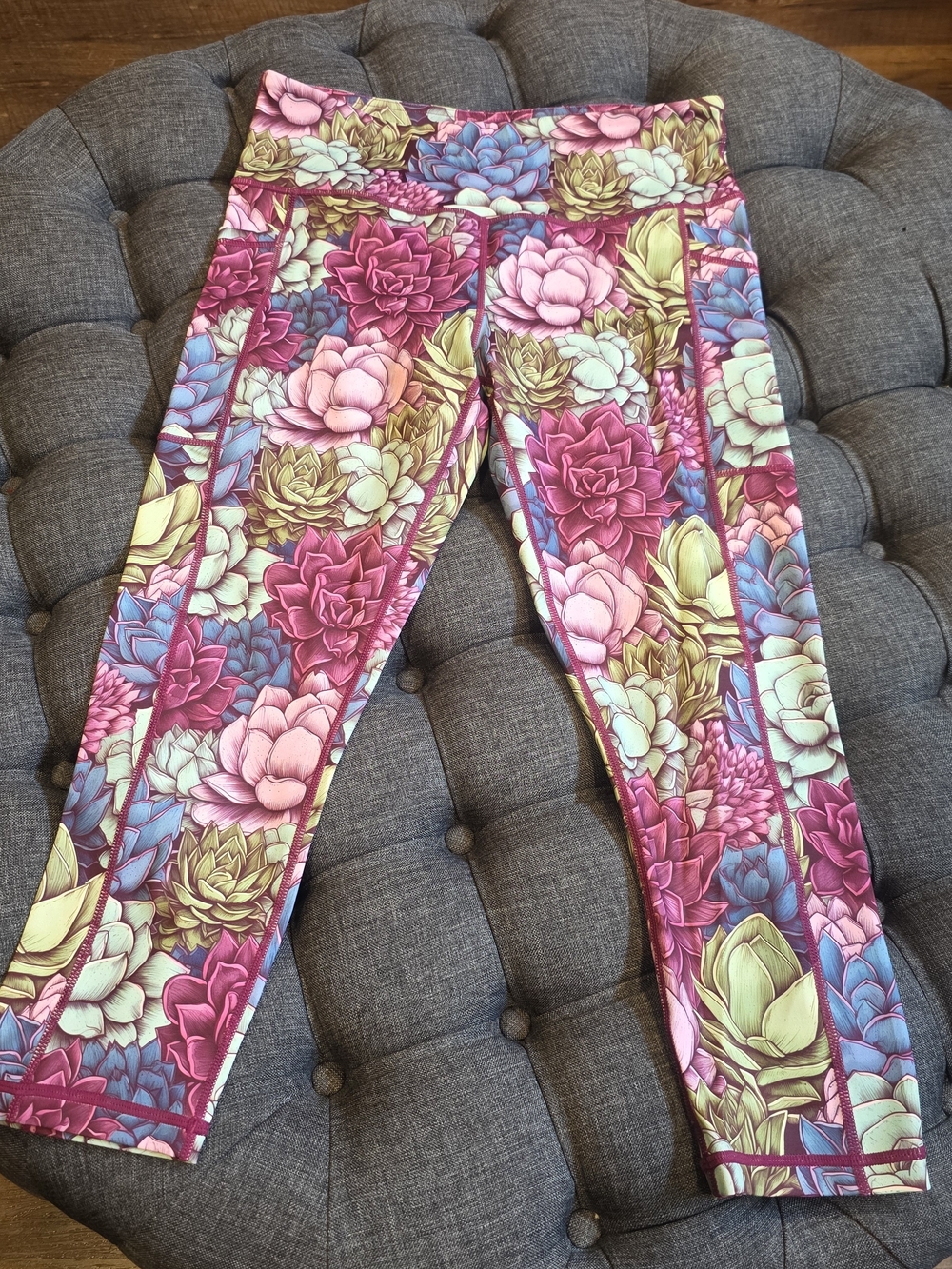 Constantly Varied Gear Girls Floral Capri Leggings - Pink, Green, Blue